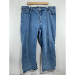 Womans Excellent Condition Old Navy Wide Leg Blue Jeans 24 0114/T-3
